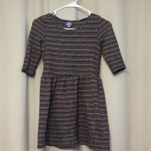 BeBop Navy and Orange Striped Kids Dress